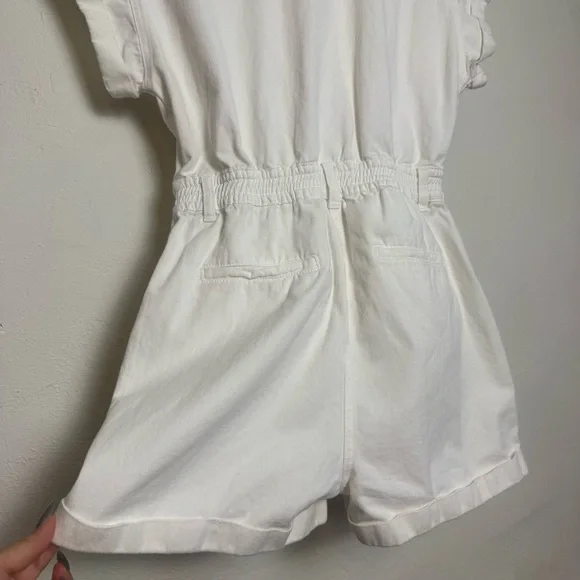 POL White Button-Up Denim Romper - Picture 6 of 10